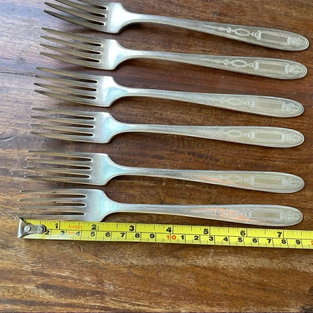 Antique 1921 Oneida Community Plate Grosvenor Grille Forks Set of 6 No Monogram